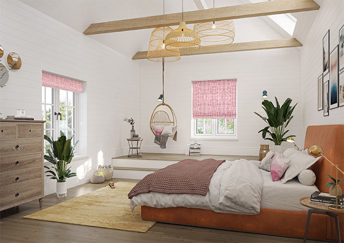 Bamboo Brights, Pink - Twist&Fit Roman Blind - Image 6